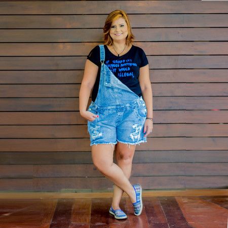 Invista em macaquinhos jeans para gordinhas para o próximo verão (Foto: chadosplussize.com.br)124,00