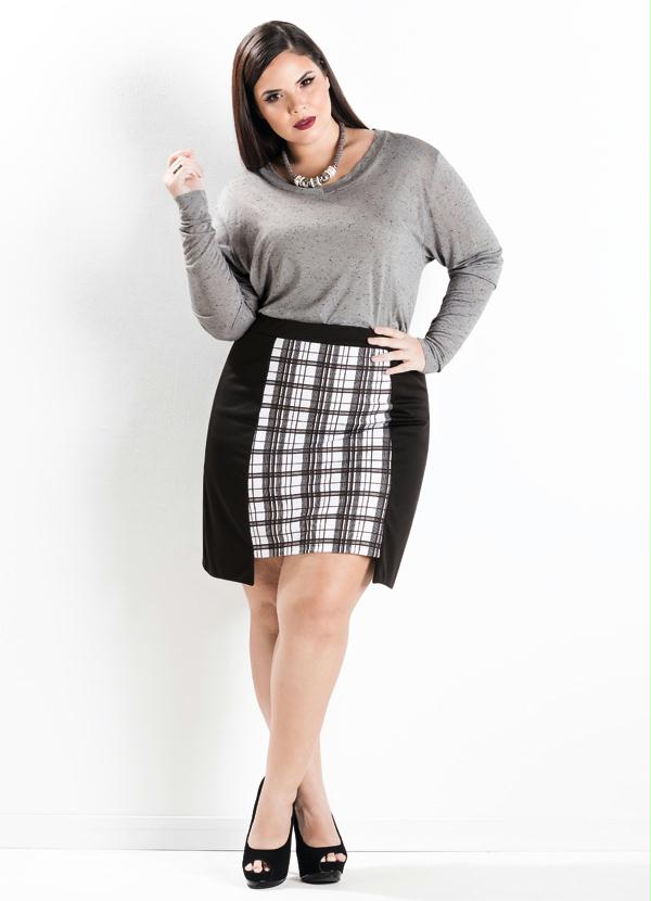 A moda xadrez de inverno para gordinhas vai deixar as plus size ainda mais lindas (Foto: posthaus.com.br) Saia R$ 24,99 