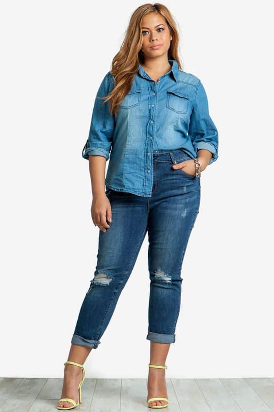 jeans destroyed para moda plus size