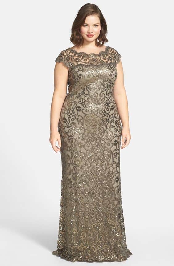 Vestidos Plus Size de Renda Longo 