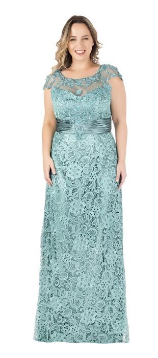 Vestidos Plus Size de Renda Longo 