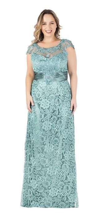 Vestidos Plus Size de Renda Longo 