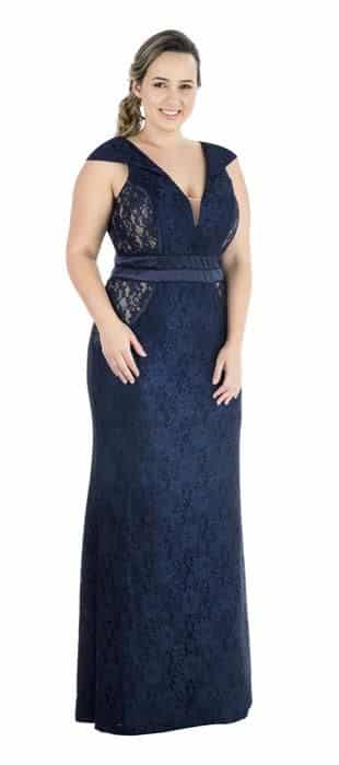 Vestidos Plus Size de Renda Longo 