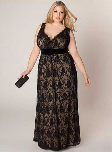 Vestidos Plus Size de Renda Longo 