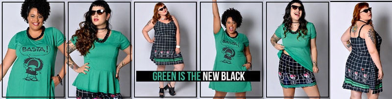 roupas plus size verdes 