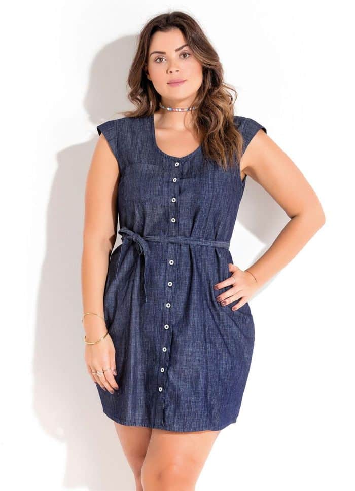 vestido jeans cinto