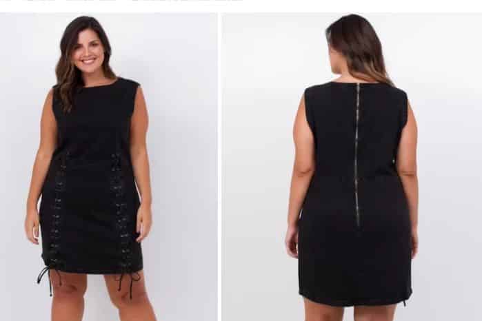 vestido jeans preto