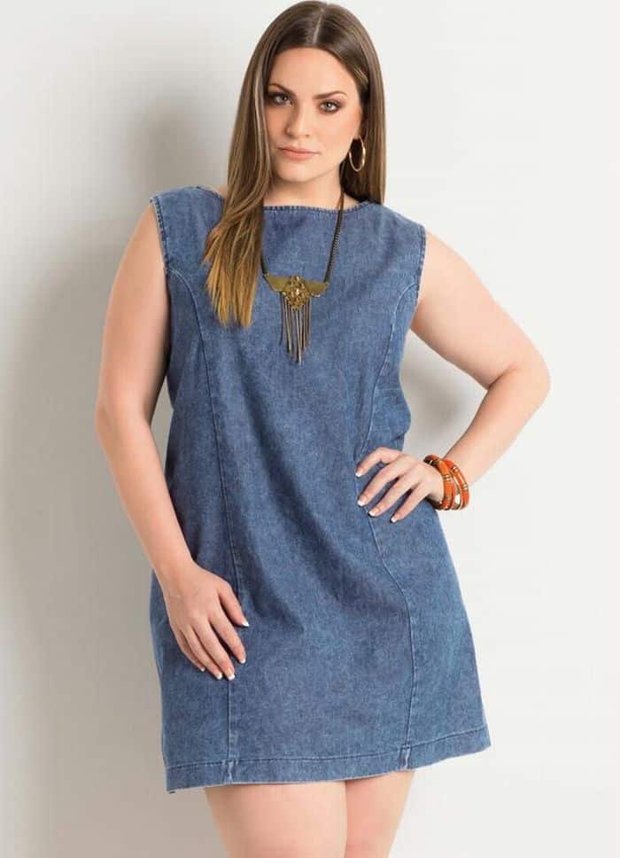 vestido jeans simples