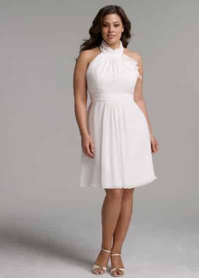 vestido branco plus size curto