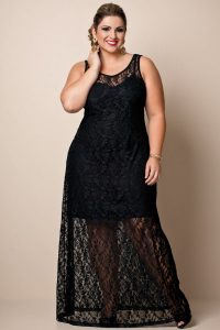 Vestidos Plus Size de Renda Longo