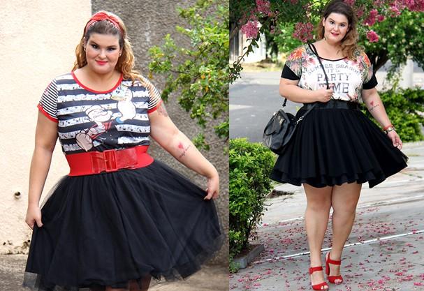 saia midi rodada plus size