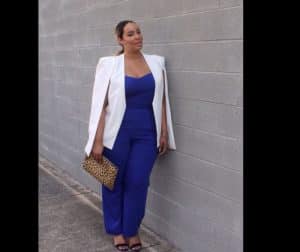 look plus size com macacão