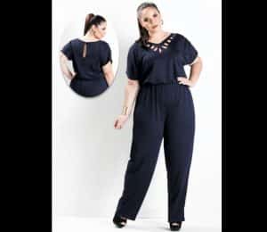 look plus size macacao