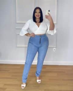 look com jeans e branco