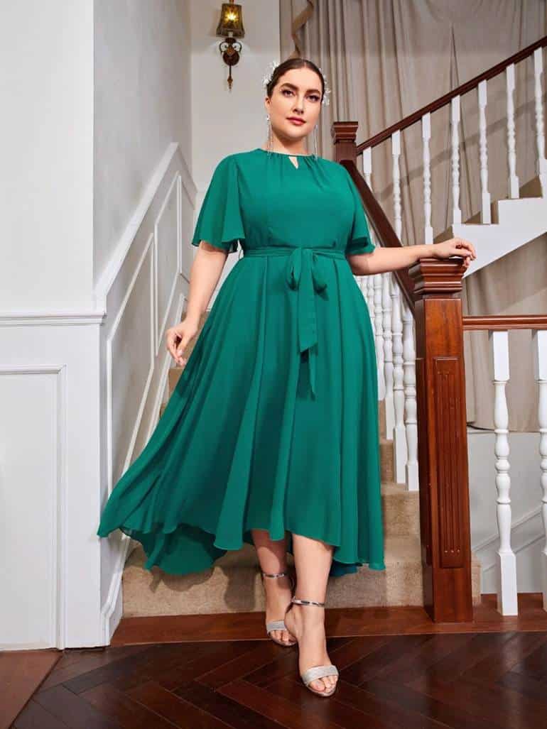 Vestido verde turquesa plus size