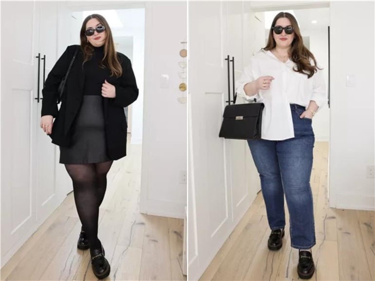 looks com mocassim tratorado preto